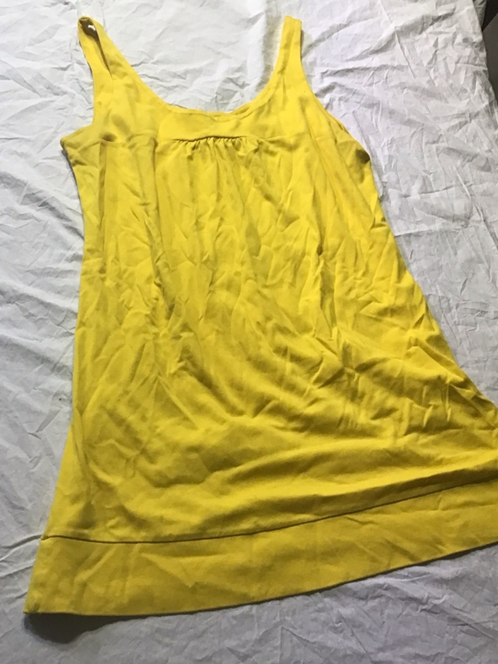 New York & Company Yellow Scoop Neck Tank Dress